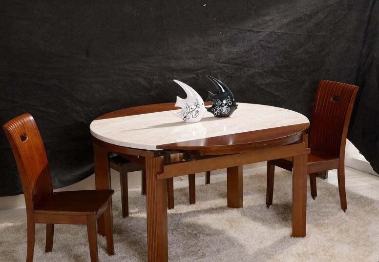 多功能餐桌折叠可伸缩圆桌设计图 旋转伸缩餐桌