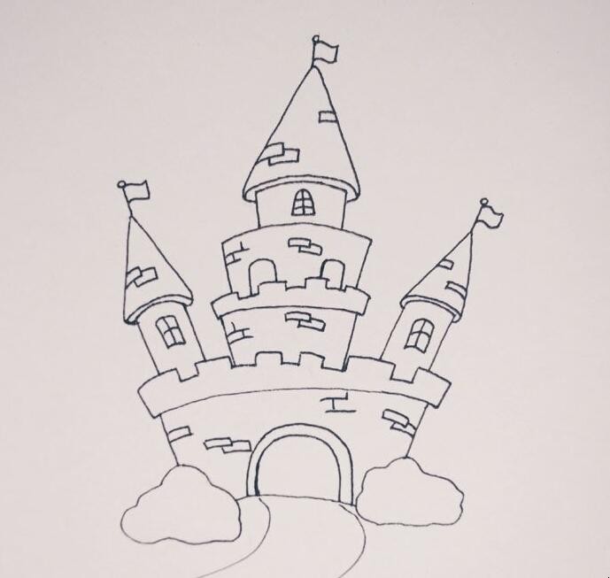 最简单的城堡简笔画 简笔画城堡的(图3)